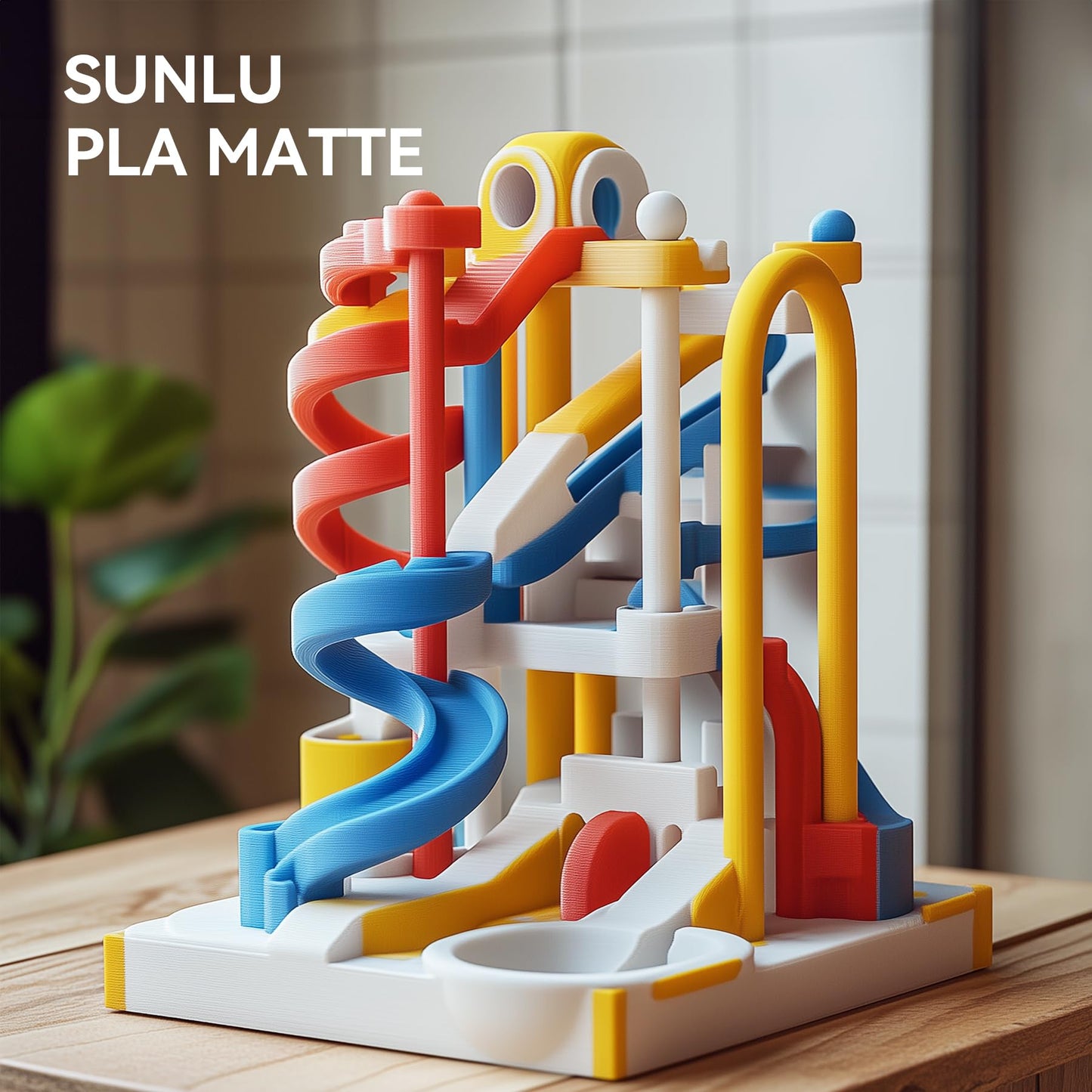 SUNLU PLA Matte 3D Printer Filament 1.75mm, Matte PLA Filament with Fine Texture, Dimensional Accuracy +/- 0.02mm, 1kg Spool (2.2lbs) for Most FDM 3D Printers, Bone White