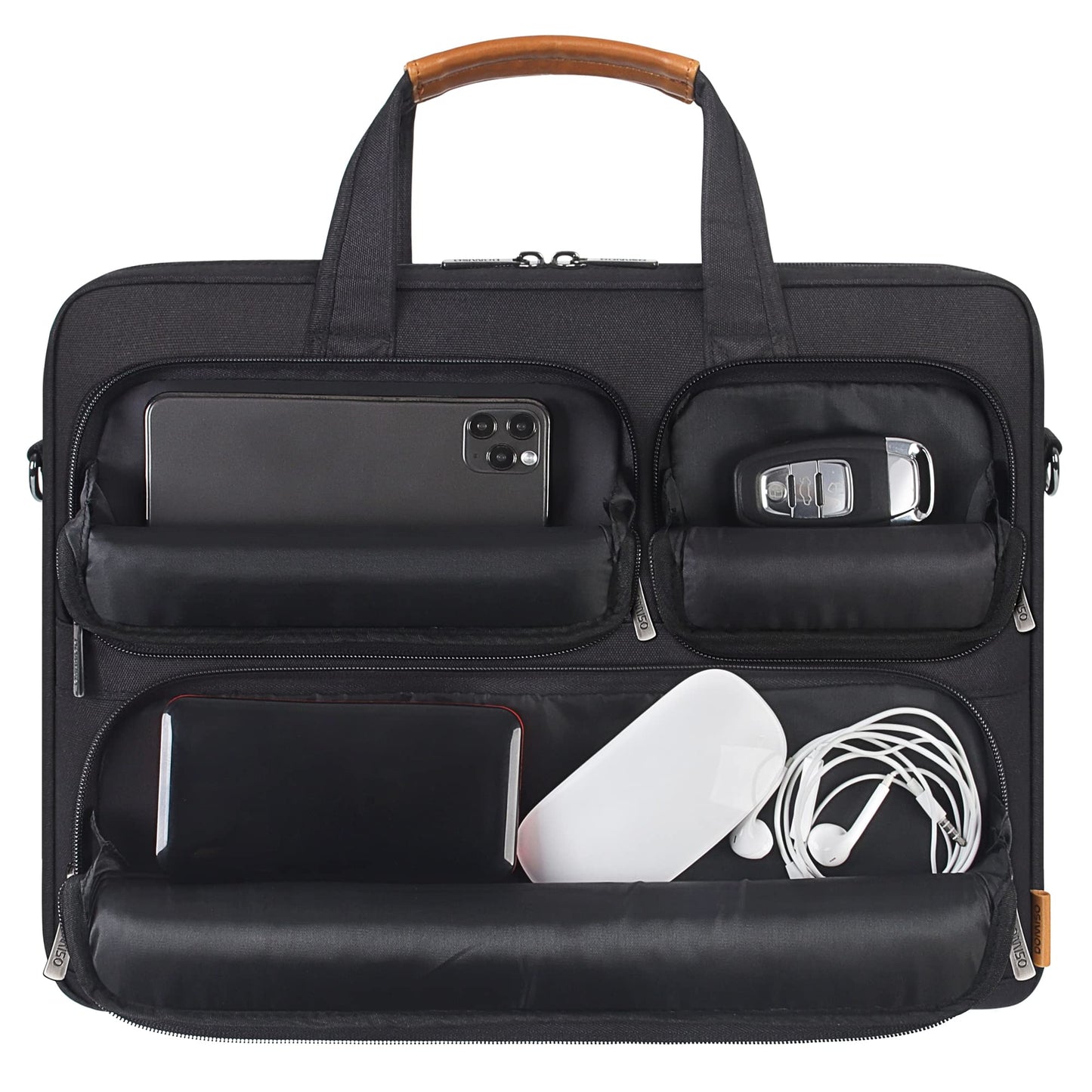 DOMISO 17-17.3 Inch Laptop Bag Business Briefcase Messenger Shoulder Bag Compatible with 17" Laptops/17.3" HP Pavilion/MSI GS73VR Stealth Pro/Dell/Acer/Asus,Black