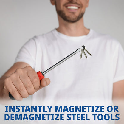 MeasuPro Demagnetizer and Magnetizer For Screwdrivers Tips, Bits, and Small Tools, Large or Big Screws, Drills, Drill Bits, Sockets, Nuts And Nails, 3 Pack Green, Yellow, Orange