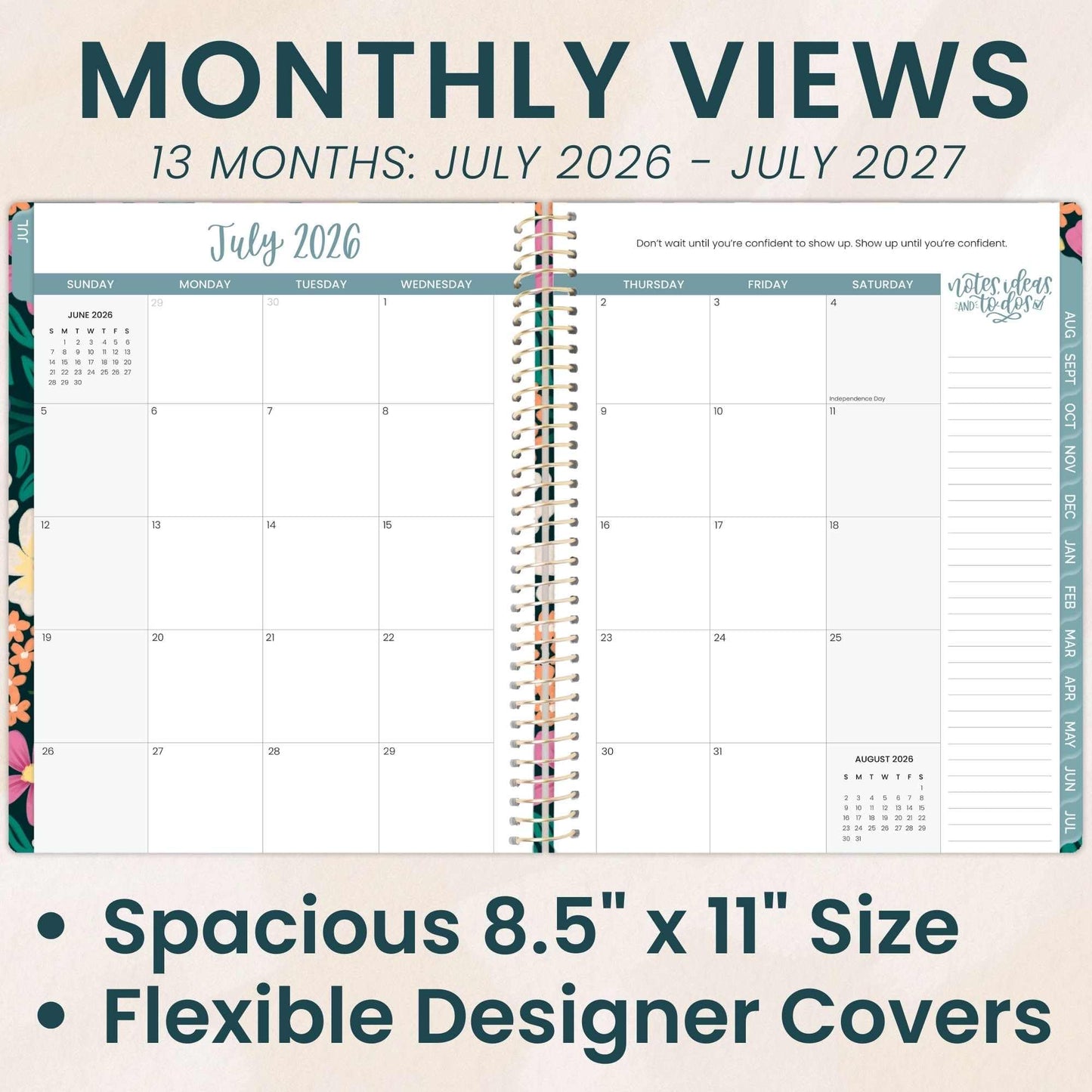bloom daily planners 2026-2027 (8.5" x 11") Academic Year Day Planner (July 2026 - July 2027) - Weekly & Monthly Dated Agenda Organizer with Stickers & Tabs - Blooming Wildly