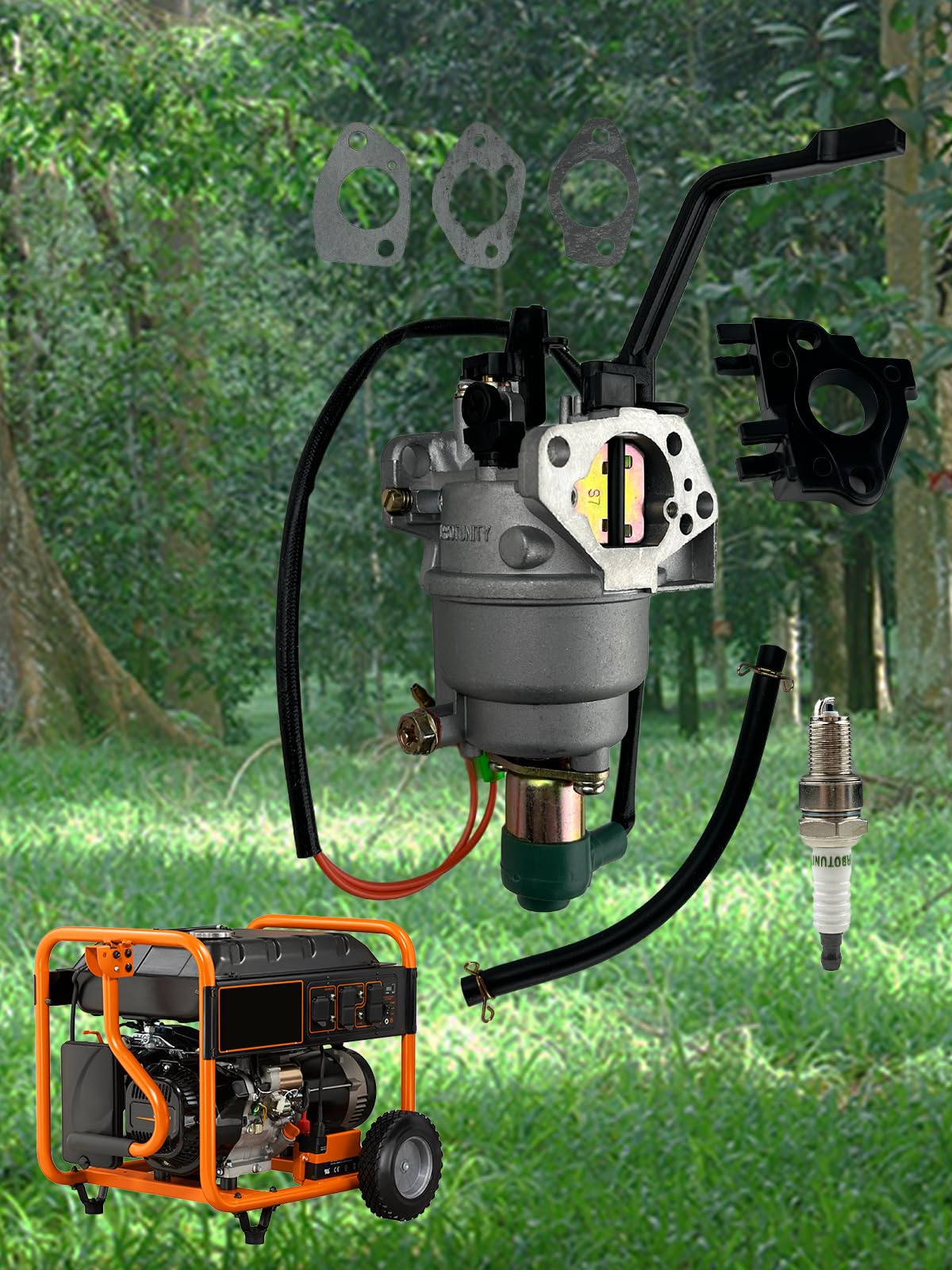 TURBOTUNITY Generator Carburetor Kit for Champion Predator Generac 420cc 439cc 459cc 11hp 13hp GX390 6500 8750 9000 5500 7000 8000 7500 9500 Watts