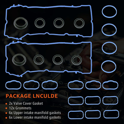 3.6L Valve Cover Intake Manifold Gasket Set Replacement for Jeep Dodge Chrysler 200 300 Wrangler Cherokee Challenger Charger Durango Journey Ram ProMaster 1500 2500 3.6 V6 2011-2022 5184596AE VS50805R