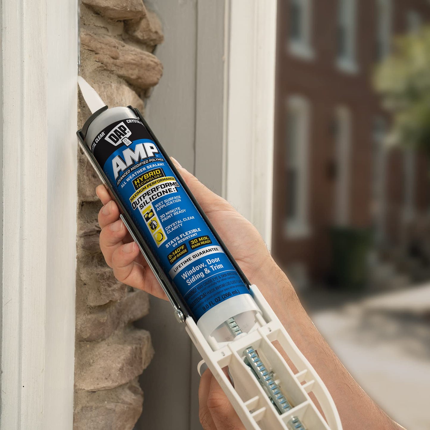 DAP AMP All Weather Window, Door and Siding Sealant, Clear, 9 Oz (7079800761)