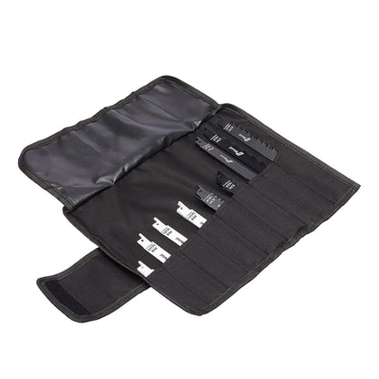 Amazon Basics Chromium Vanadium Steel Reciprocating Saw Blade Set with Organizer Pouch, Compatible For Plastic, 32-Pieces, White Black