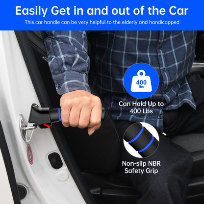 Car Door Handle Assist for Elderly: Non-Slip Grip and Sturdy Support - Fits Most Vehicles to Easily Get in and Out of Car - Helpful for Seniors Handicapped Pregnant Women Children 2Packs