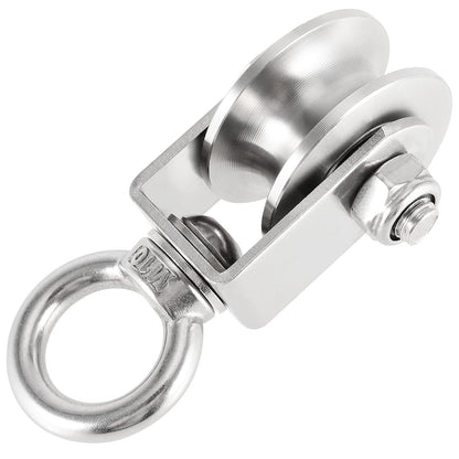 PINGEUI 2 Pack Cable Pulley Wheel, 304 Stainless Steel Heavy Duty Swivel Pulley for System Lifting Gym Equipment Clothesline, 441 Lbs Capacity