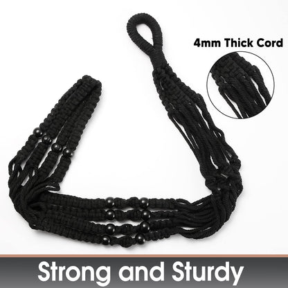 Shineloha 2 Pack 43 Inches Macrame Planter Hanger Large for 12 inch Pot (Extra Long & Big) + Swag Hook | Large Hanging Planter for Indoor Plants | No Pot/Plant Included (XL)