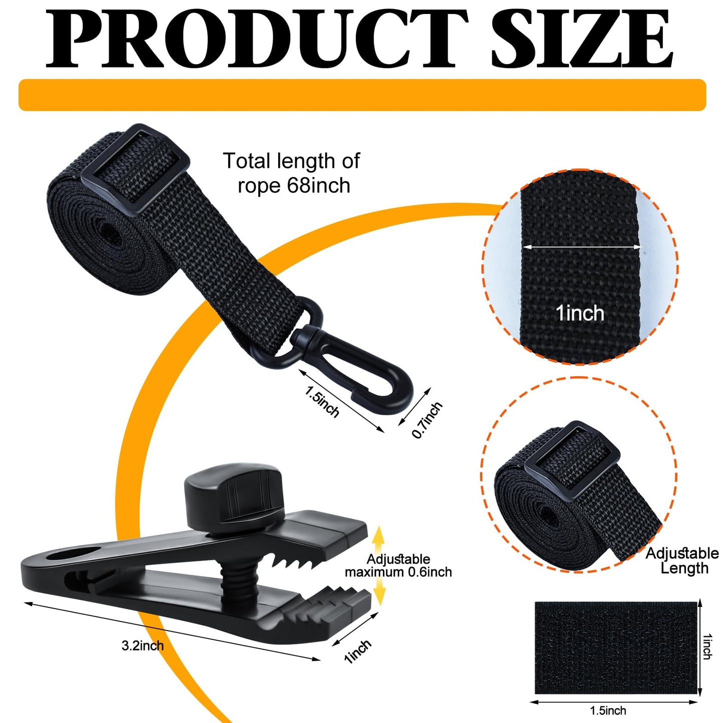 30Pcs Upgraded Adjustable Length Pool Solar Cover Reel Strap Pool Cover Reel Attachment Straps Pool Reel Strap Kit Including 10 Solar Cover Reel Blanket Straps with Hooks,10 Clamps,10 Touch Fastener