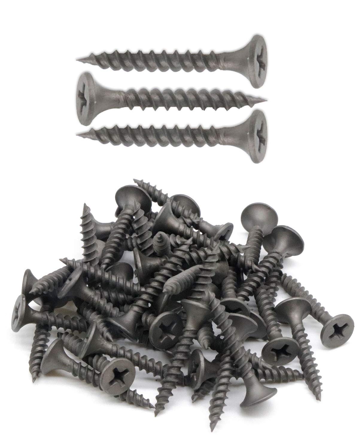 IMScrews #6 x 1 Inch Drywall Screws, 200 Pcs Flat Head Phillips Drive, Fine Thread, Sharp Point Wood Screws, 1022A Carbon Steel with Gray Phosphate Coating