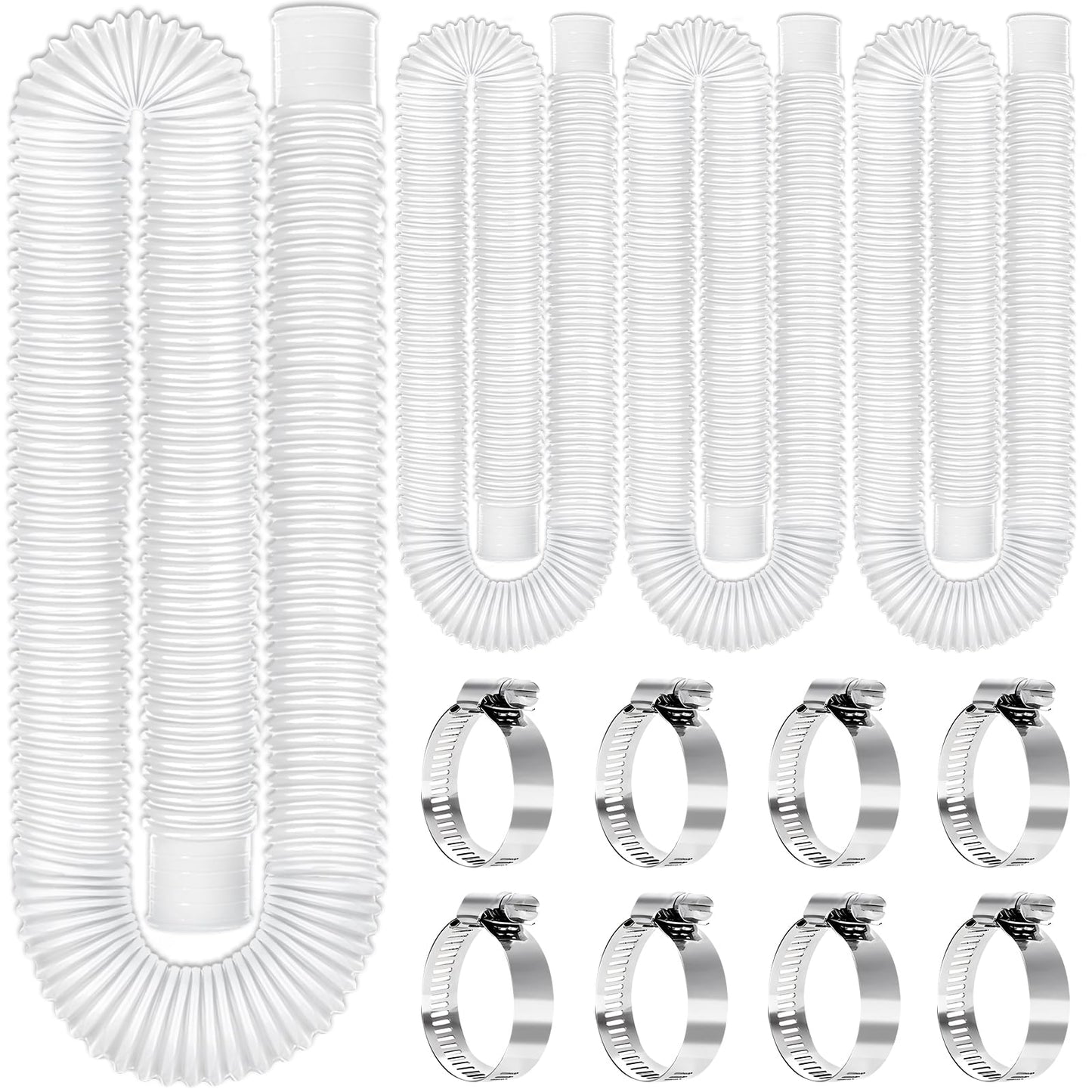Replacement Pool Hoses for Above Ground Pools 1 1/4, 59" Long Above Ground Pool Hoses (White, 4 Pcs)