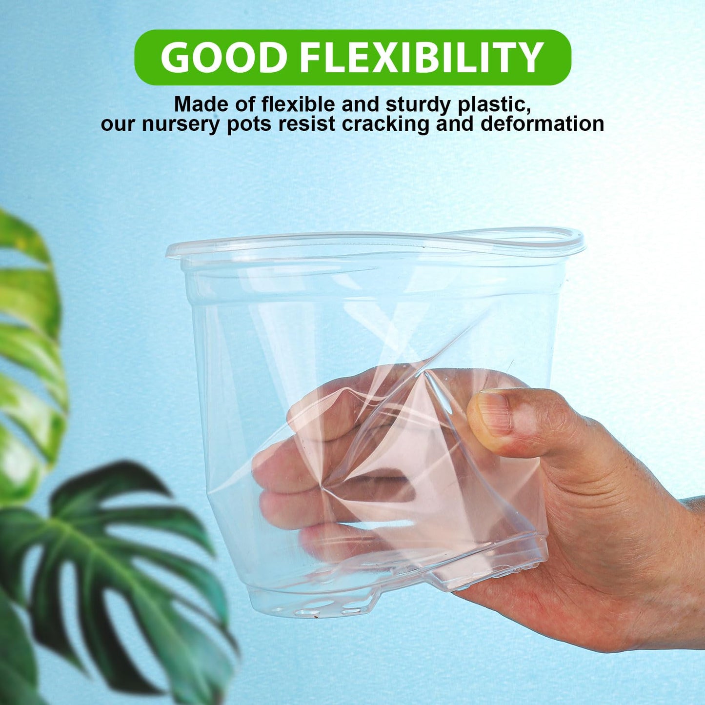 36 Pack Clear Nursery Pots 5/6/7inch Transparent Plastic Plant Pots with Drainage Holes, See Through Seedling Planter for Starter Seed Planter
