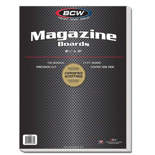 BCW Magazine Backing Boards 8.5 x 11 – 100 Pack | Acid-Free Magazine Boards for Archival Storage, Fabric Crafts & Mailing Protection