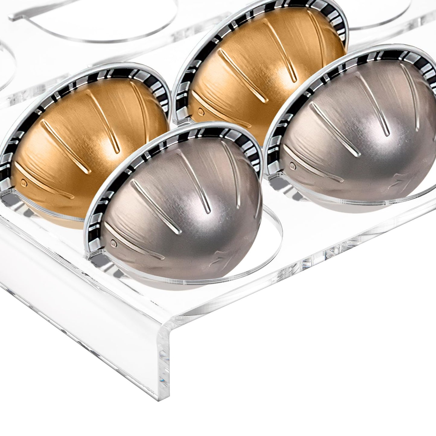 Cididu 2 Pack Coffee Pod Holder Storage Tray, 30 Pods Clear Coffee Espresso Pod Storage, Acrylic Drawer Insert Organizer for Countertop, Kitchen, Home, Office, 12.6" L x 9.8" W