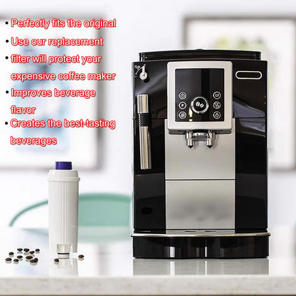 4 Pack DLSC002 Replacement Water Filter Compatible with Delonghi ECAM, Esam, ETAM, BCO, EC Automatic Espresso Coffee Maker Bean to Cup Filtre à eau