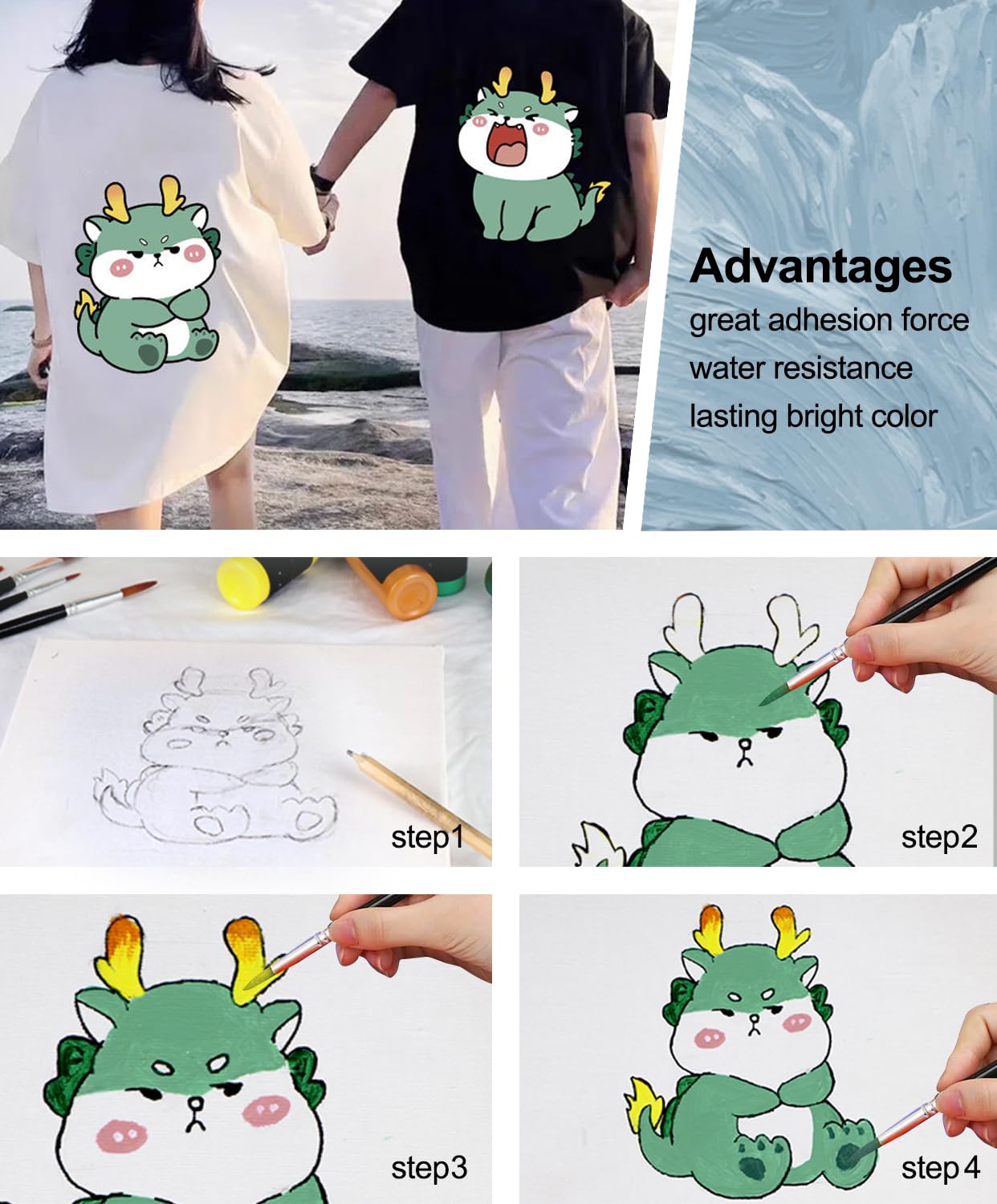 Colorful Permanent Fabric Paint, 26 Colors Soft Fabric Paint in Bottles (30ml/1oz) with Brushes, Palette,Non-Toxic Textile Paint for Clothes, T-Shirts, Shoes Art