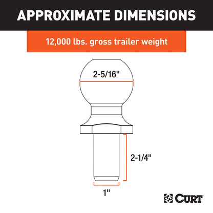 CURT Manufacturing 40039 2-5/16 In. Diameter Chrome Trailer Ball