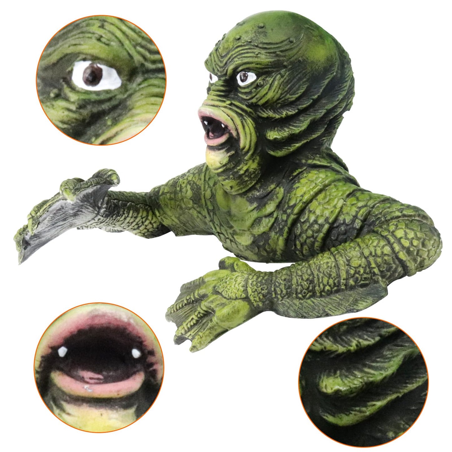 Black Lagoon Creature Figure Lizard Man Figurines Universal Monsters Wall Mount Decoration Statue Home Garden Decor