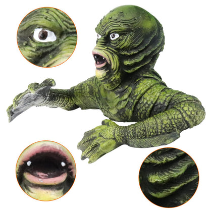 Black Lagoon Creature Figure Lizard Man Figurines Universal Monsters Wall Mount Decoration Statue Home Garden Decor