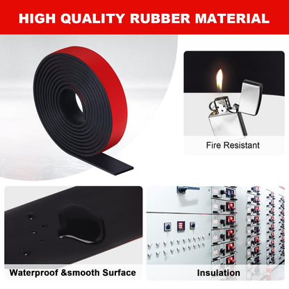 VUAOHIY Neoprene Rubber Strips Self Adhesive Solid Rubber Seal Strips for DIY Gasket Materials, Oil-Resistance, Sound Reduce and Anti-Slip for Flooring, Pads (2 In x 1/8 In x 20 Ft)