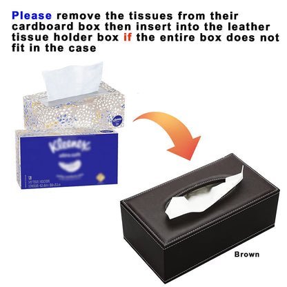KINGFOM Rectangular PU Leather Facial Tissue Box Napkin Holder for Home Office, Car Automotive Decoration (White)