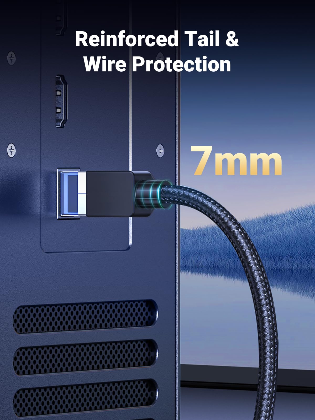UGREEN Cat 8 Ethernet Cable High Speed 40Gbps 2000Mhz Network Shielded Cable Braided Heavy Duty RJ45 LAN Cables Internet Cord Compatible for PS5, PS4, Xbox One, Modem, Router 25FT
