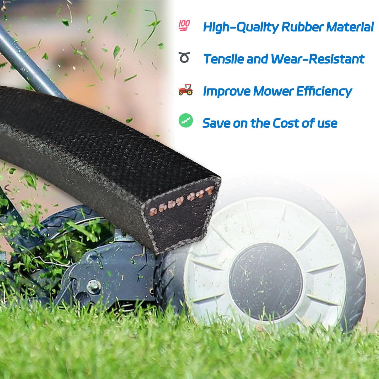 037X62MA Deck Drive Belt 1/2"x86" for Murray 40 Inch 37X62 037X62MA 37X62 37X62MA 405015x92B 40507x8B 42541B Lawnmower Belt