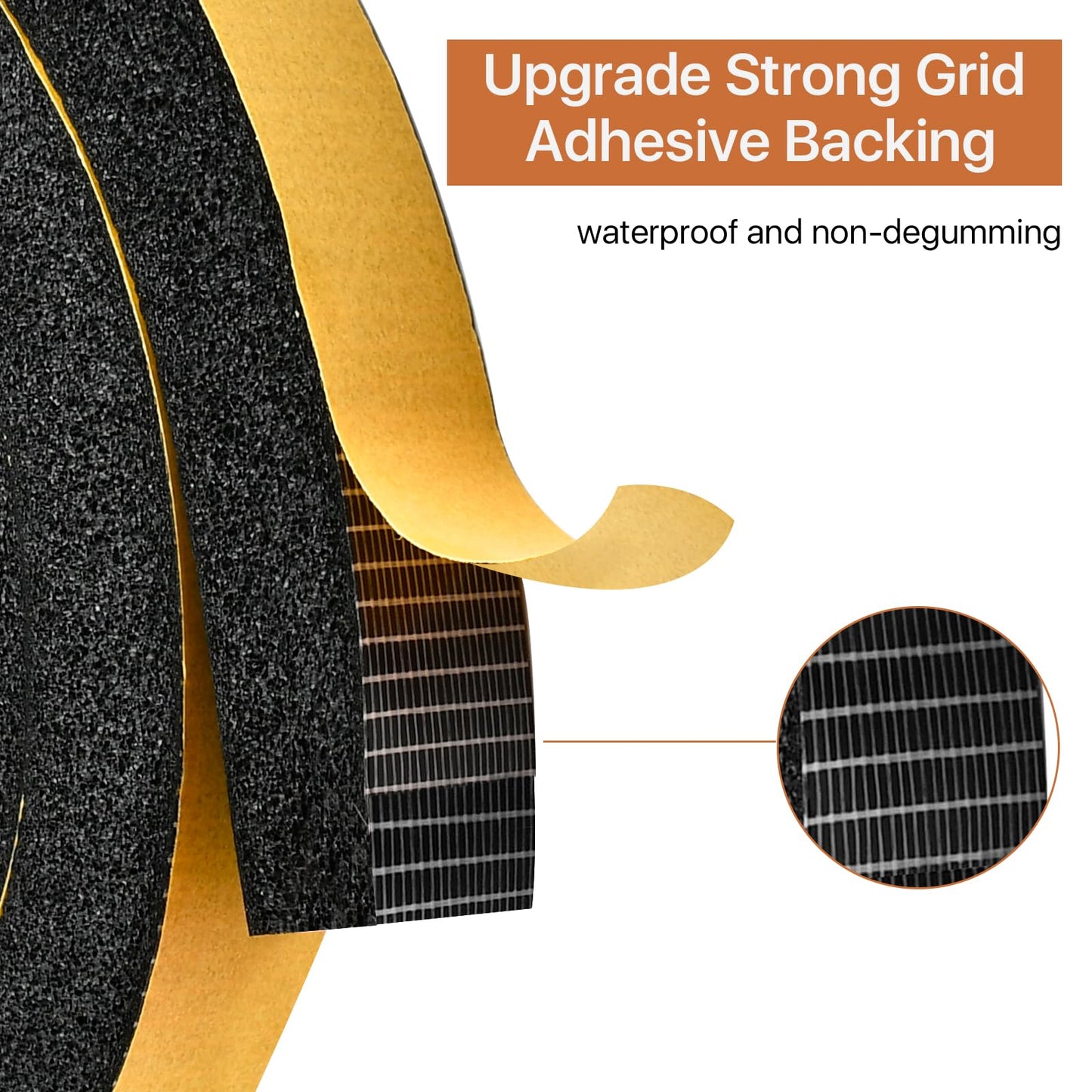 Supkiir 3 Rolls Weather Stripping Foam Tape, 20 Feet Self Adhesive Weather Stripping Door Seal Strip, High Density Foam Sealing Strip for Door Window Insulation Soundproof (1”W x 1”T)