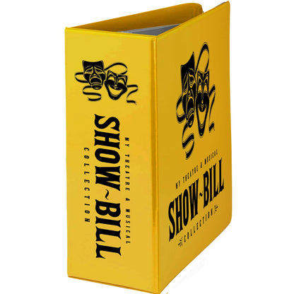 Showbill Binder with Display Sleeves, Holds 8.5” x 5.5” Broadway Programs, Includes 25 Clear Sheet Protectors, D-Ring Organizer for Theatre Memorabilia & Collectibles, Yellow