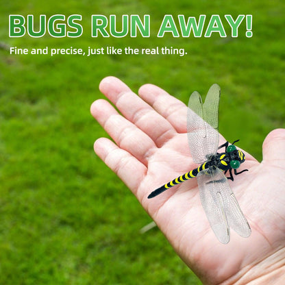 Realistic Dragonfly Clips - Large Artificial Simulated Dragonfly Pins for Clothing/Backpacks/Hats, Natural Fly Repelling Decor for Camping & Outdoor Activities (Green-3pcs)