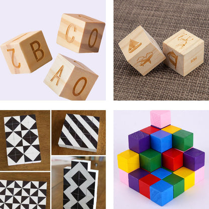 PLAZOTTA 30 Pack 2 Inch Unfinished Wooden Cubes Wooden Blocks, Blank Pine Wood Blocks for Crafts Making