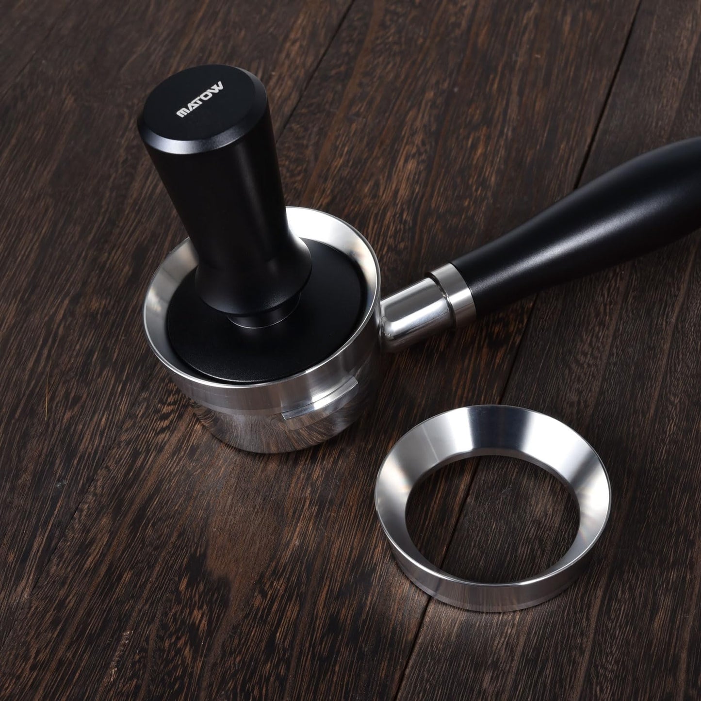 58mm Magnetic Dosing Funnel V2, MATOW Stainless Steel Espresso Dosing Ring with 8 Magnets Compatible with All 58mm Portafilter