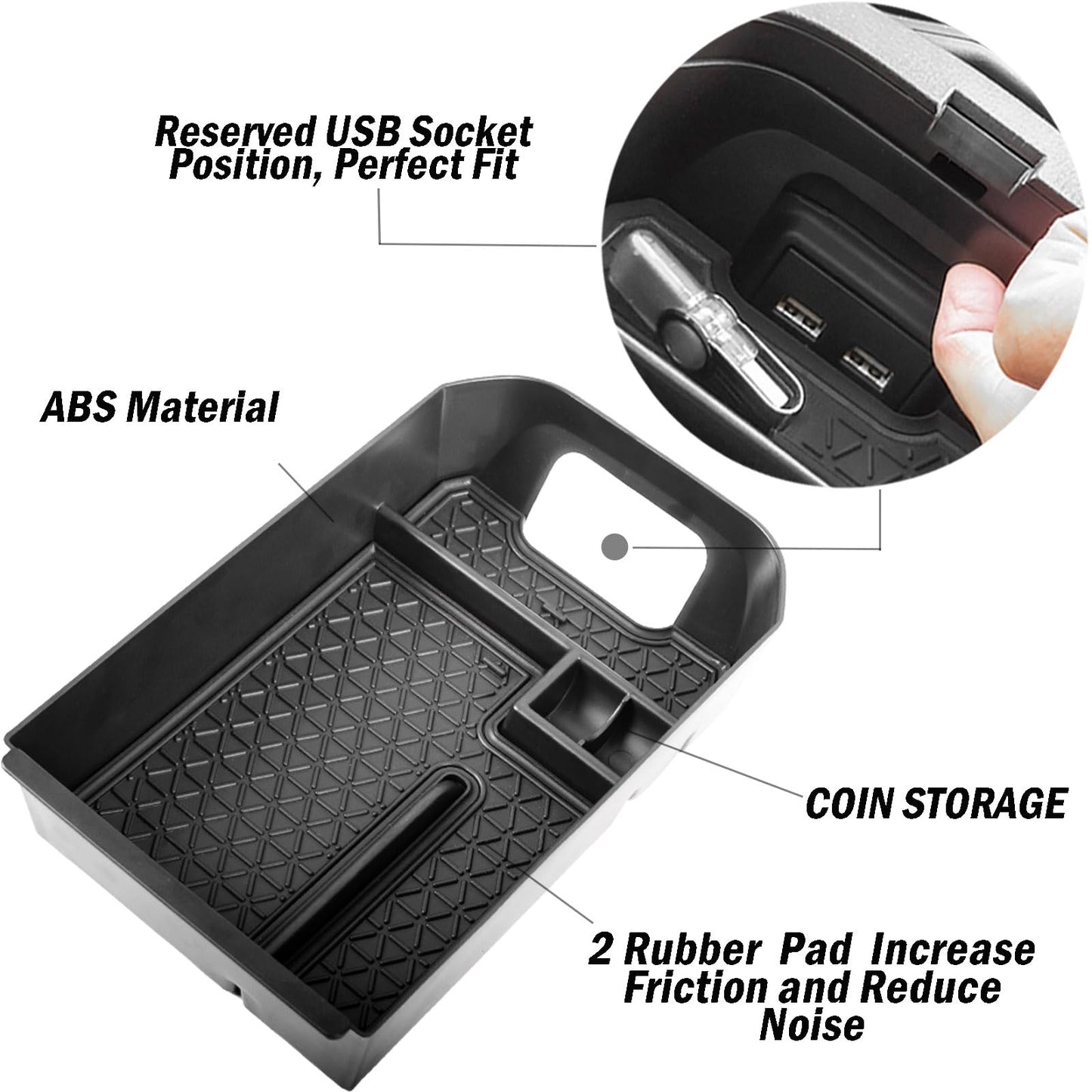 TACOBRO 2PCS Center Console Organizer Tray Compatible with Toyota RAV4 2025 2024 2023 2022 2021 2020 2019 and 2021-2024 2025 RAV-4 Prime Accessories,Gear Shift Storage Tray Secondary Box