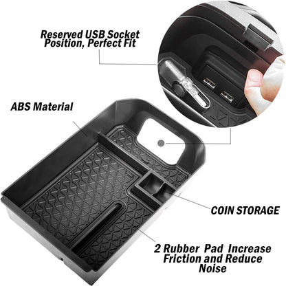 TACOBRO 2PCS Center Console Organizer Tray Compatible with Toyota RAV4 2025 2024 2023 2022 2021 2020 2019 and 2021-2024 2025 RAV-4 Prime Accessories,Gear Shift Storage Tray Secondary Box