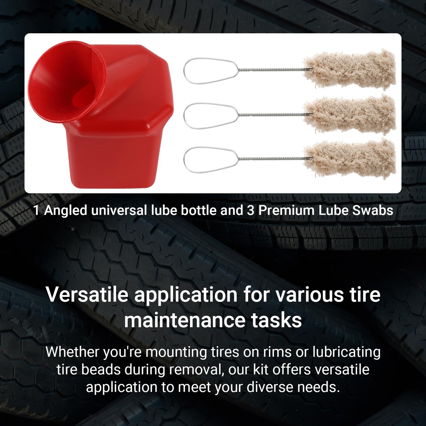 Ultra-Durable Angled Tire Lube Bucket Kit With 3 Swabs for Coats Center Post Changers - 11.5" Length