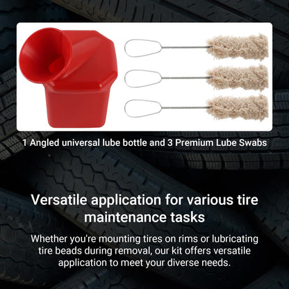 Ultra-Durable Angled Tire Lube Bucket Kit With 3 Swabs for Coats Center Post Changers - 11.5" Length
