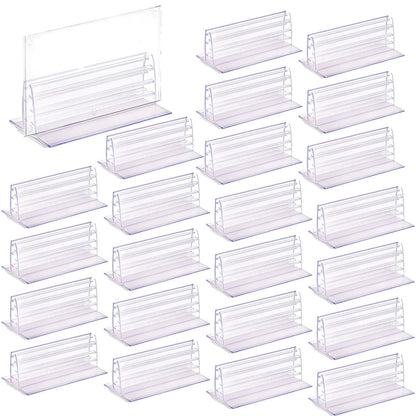 SOUJOY 50 Pack Self Adhesive Sneeze Guard Holder, 3'' x 1.6'' Acrylic Panels Holder Clip, Glass Sign Holder Stand, Desk Dividers Privacy for 0.1 to 5mm Thick