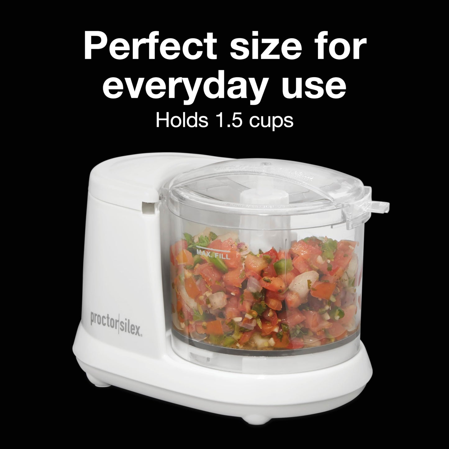 Proctor Silex 72500RY 1.5 Cup Food Chopper, white