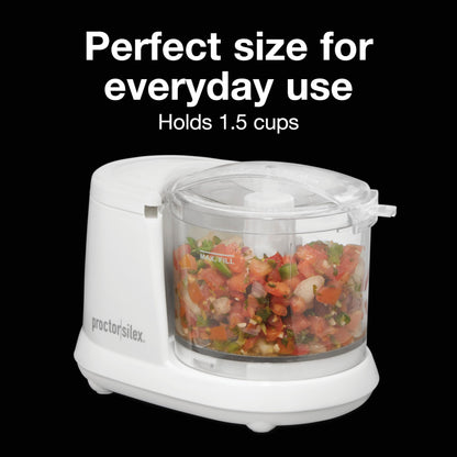 Proctor Silex 72500RY 1.5 Cup Food Chopper, white