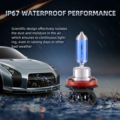 Sinoparcel H11 Halogen Low Beam Headlight or Fog Light Bulb 5000K, Brighter Replacement for Standard 55W Bulb, Pack of 2