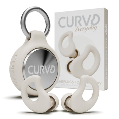 CURVD Everyday Earplugs + Case Clip Bundle, The Perfect earplug for Sleep, Travel, Noise Sensitivity/canceling + Case Clip Package Portable Waterproof Container & Silicone Sleeve for Ear Plugs(Honey)