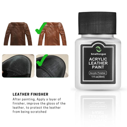 Smalltongue 14 Original Colors Acrylic Leather Paint Kit for Shoes, Sneaker, Couches, Bags, Car Seat, Acrylic Leather Dye Set with Leather Preparer and Deglazer(Each 30ml)