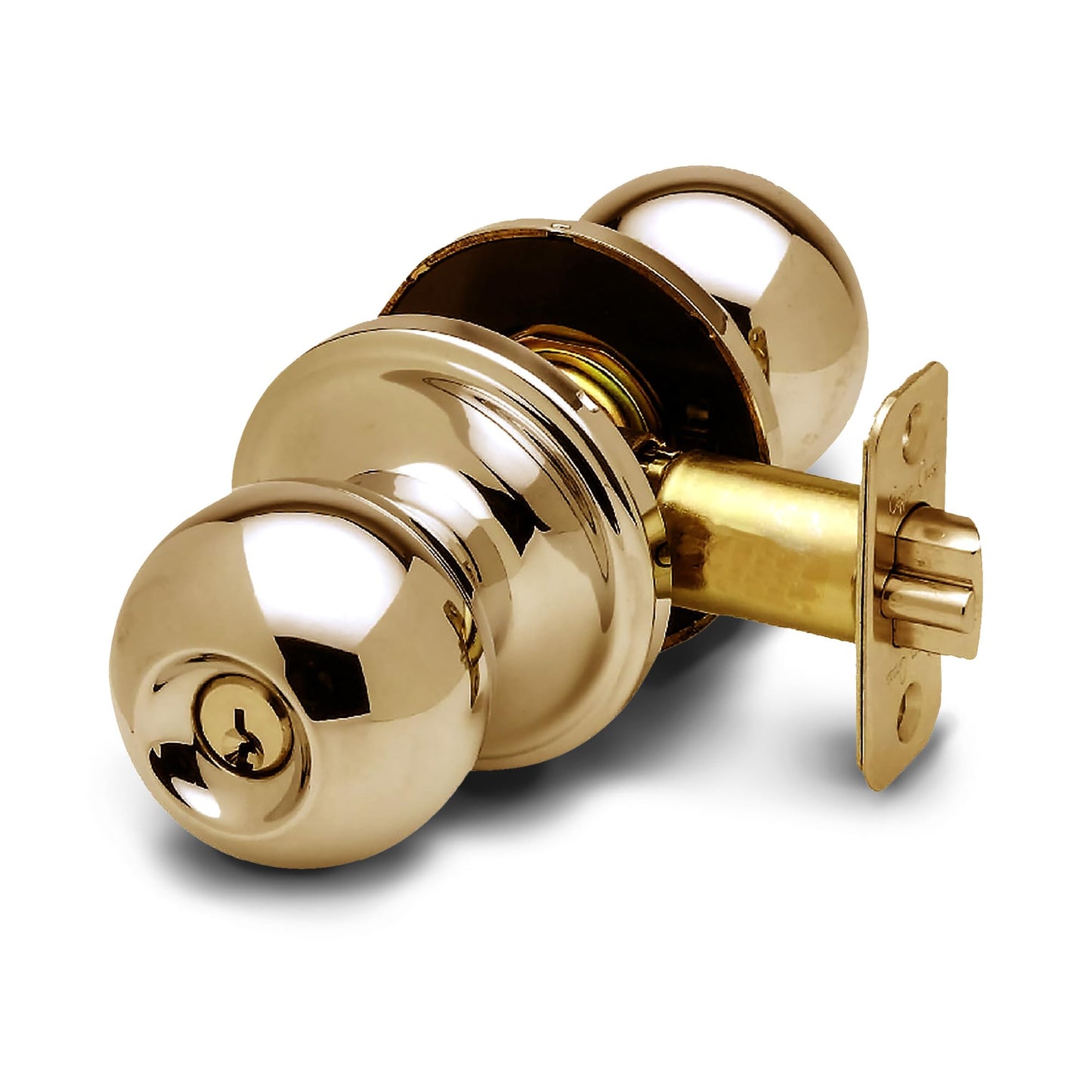 Copper Creek BK2040PB Ball Door Knob, Keyed Entry Function, 1 Pack, in Polished Brass