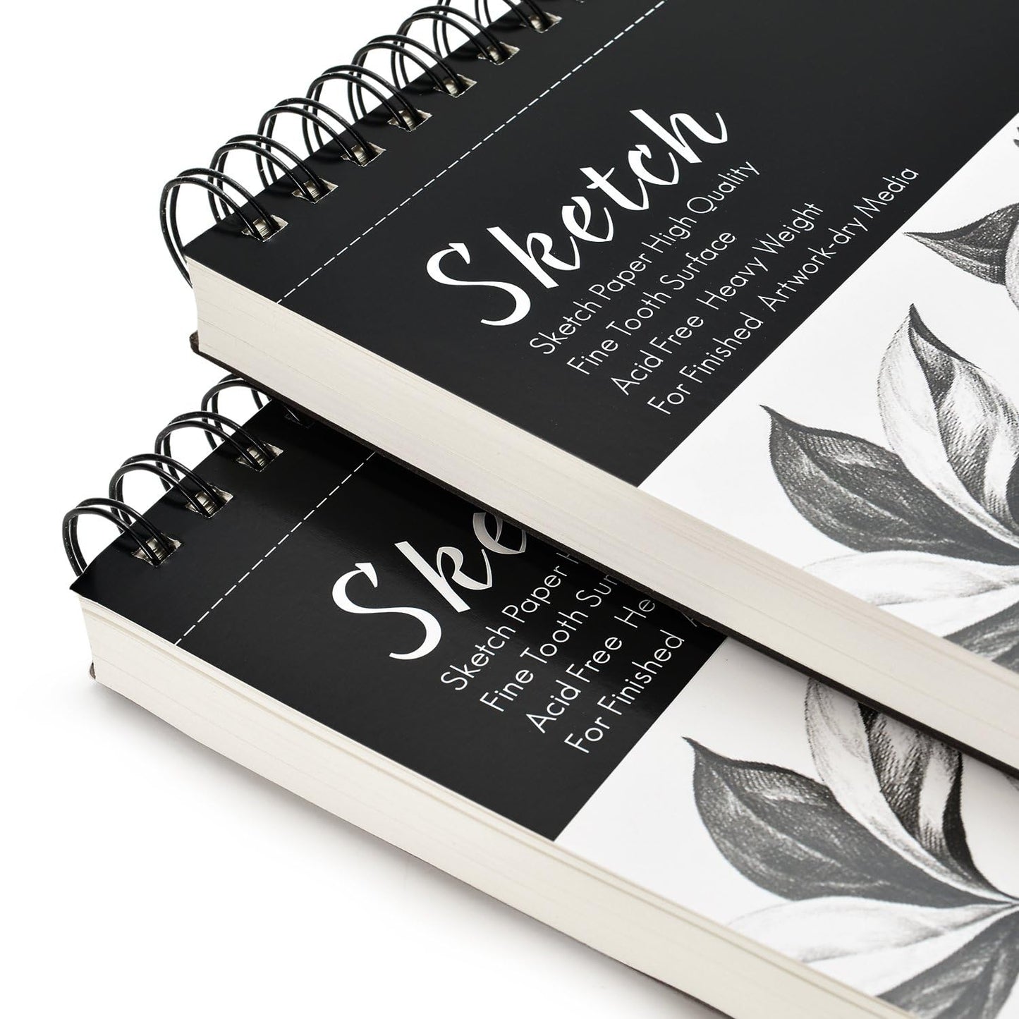 2 Pack Sketch Books, AGPtEK Art Drawing Pad, Drawing Paper 9 X 12 inch, 100 Sheets in Each Pack, 60lb/100g，Ideal for Watercolor, Acrylic Art, Sketching and Noteboo2 Pack Sketch Books