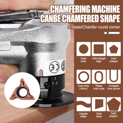 10Pcs Triangle Cutter Heads R Angle for Pneumatic Chamfering Machine,Carbide Turning Inserts for Mini Pneumatic Chamfering Tool Replacement Lathe Blades for Deburring on Wood Metal Plastic