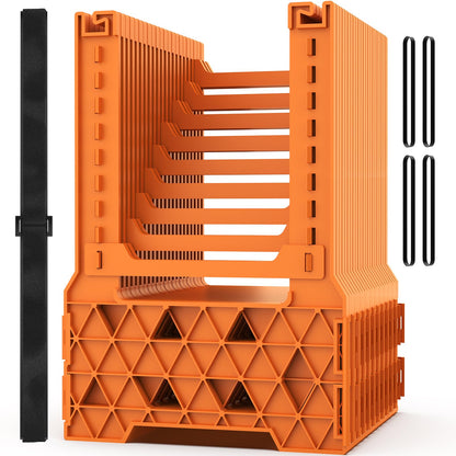 WELLUCK RV Sewer Hose Support 10FT, Blaze Orange RV Sewer Support with Adjustable Height Design, Secure Rubber Band and Carry Strap