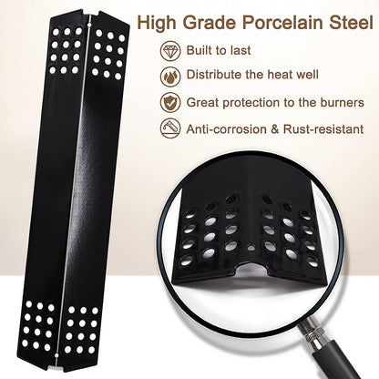 Criditpid BBQ Heat Plate Shields Replacement for Master Chef G45308, G45311, G45301, G45303, G45309 Grill Models. Porcelain Steel Barbecue Heat Shields, 4-Pack.