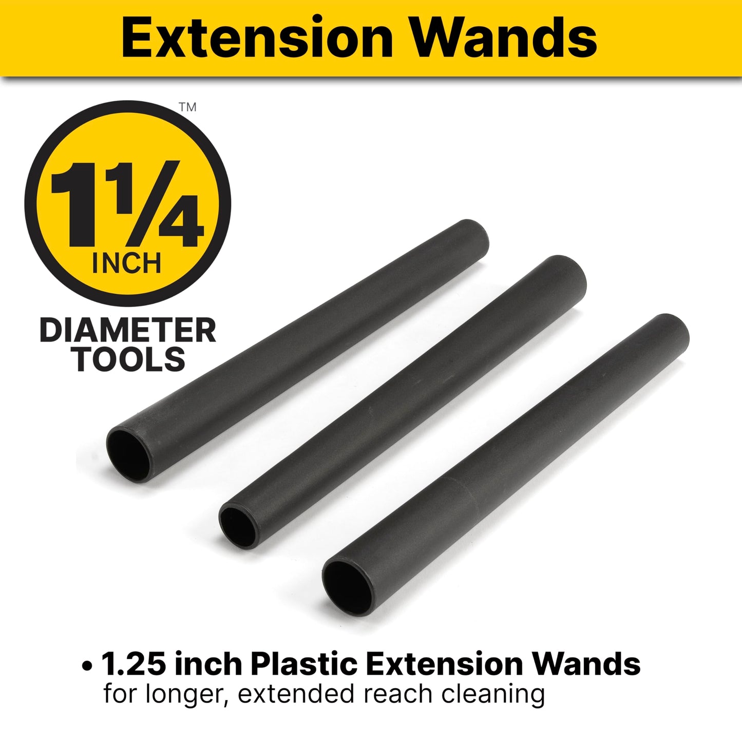 Shop-Vac 906-14 1.25-Inch Extension Wands, 3-Piece
