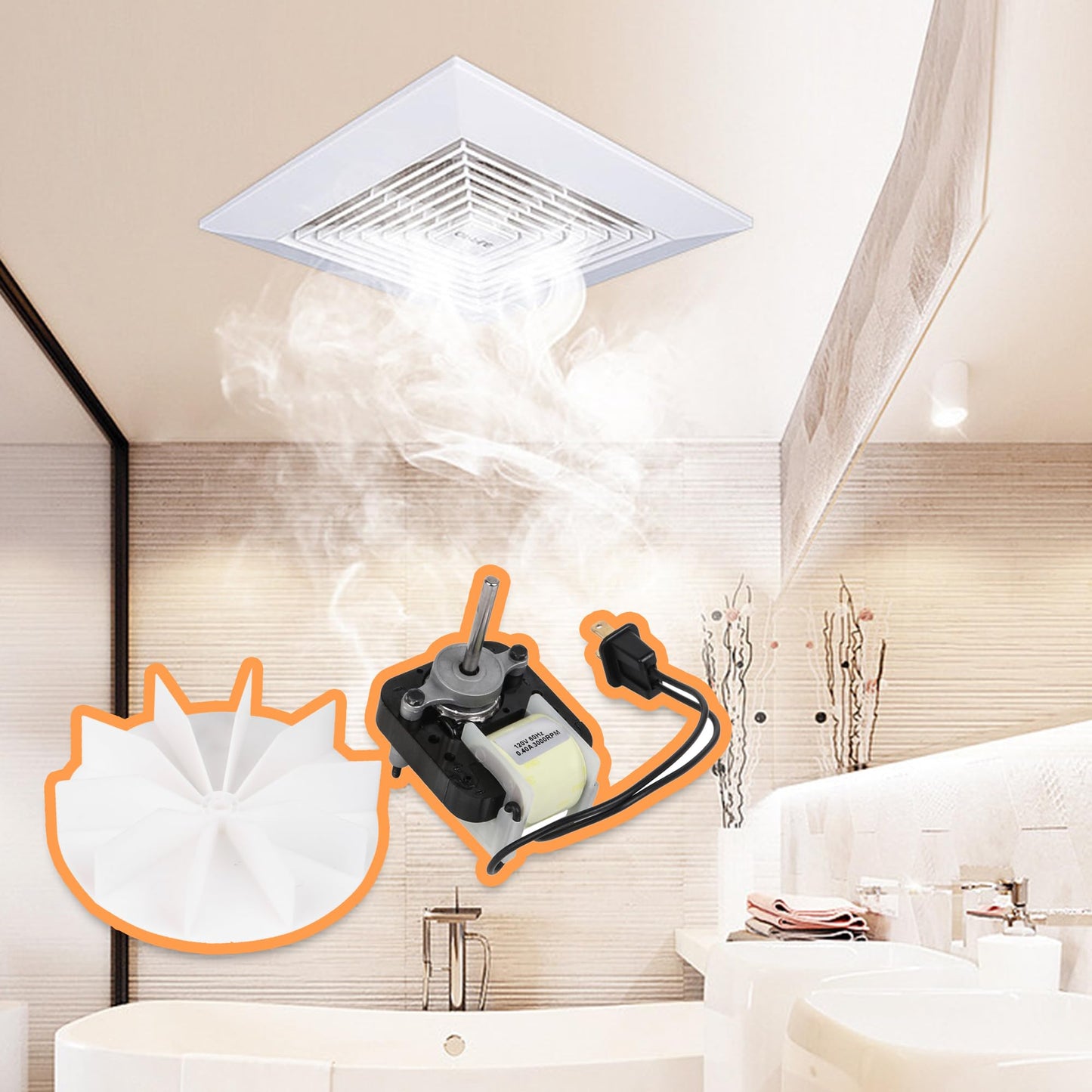 RDEXP 120V Bathroom Exhaust Vent Fan Motor with Fan Tool Parts SM550 Replacement for Electric Ventilator Motor