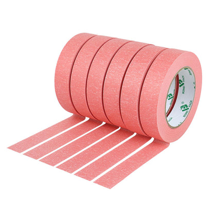 BOMEI PACK Pink Painters Tape 24mm x 55yds, 6Rolls Masking Tape for General Painting
