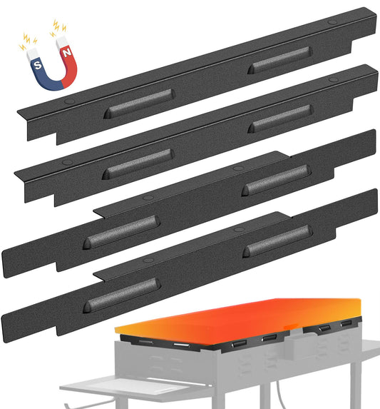 Wind Guards for Blackstone 36 inch Griddle, Magnetic Wind Screens, Blackstone Griddle Accessories, Fit with Hood, Rear Grease Cup and Side Shelf, Heat Shield for Side Table, Grilling Gifts, Black